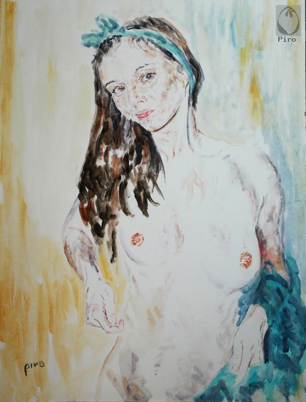 oil on paper - olio su carta di Piro